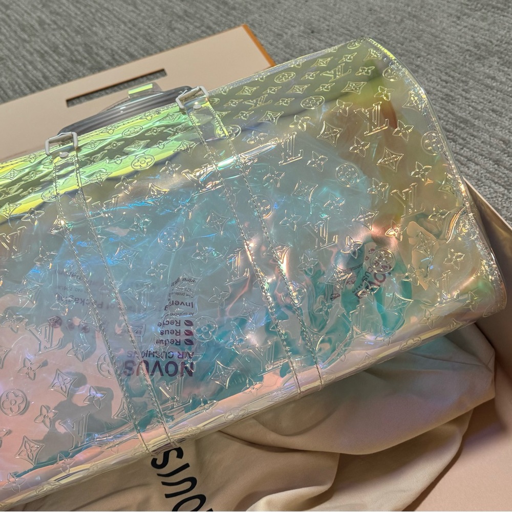 Louis Vuitton Keepall Bandouliere Bag Limited Edition Monogram Prism PVC 50